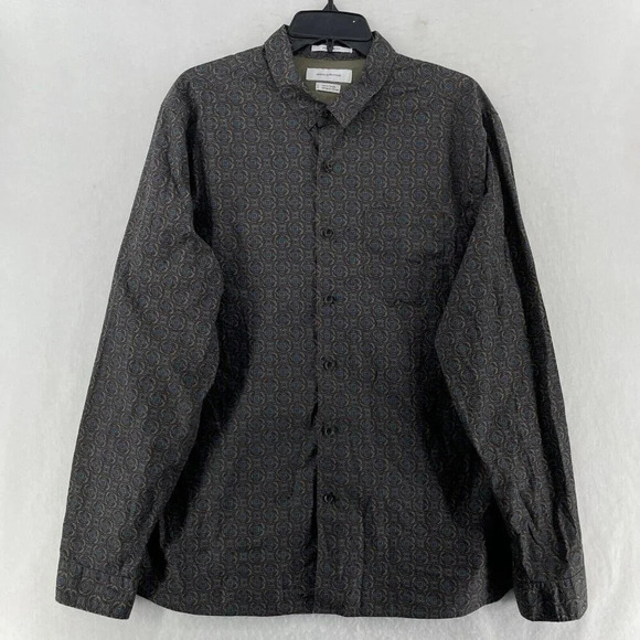 Urban Outfitters Button Up Men's L Brown Mix Paterned Long Sleeve Standard Fit - Picture 1 of 12